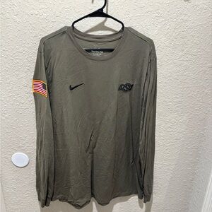 Nike Men's Oklahoma State Military Olive Long Sleeve Shirt